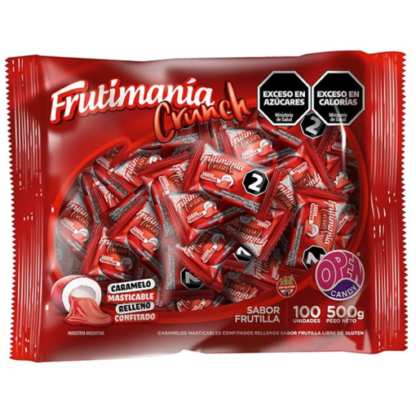 Caramelo Frutimania Crunch Frutilla x 100 U.