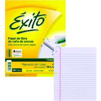 Repuesto Escolar Exito N3 Rayado x 96 Hj