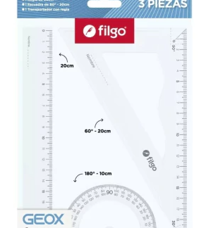 Set de Geometria x 3 Piezas x 20 Cm