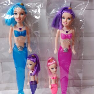 Muñeca Sirena Articulada c/Hija +Luz